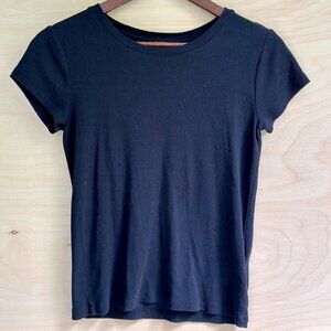 Club Monaco Women's Casual T-Shirt Short Sleeve Crew Neck Black Size S